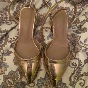 Asos gold block heel